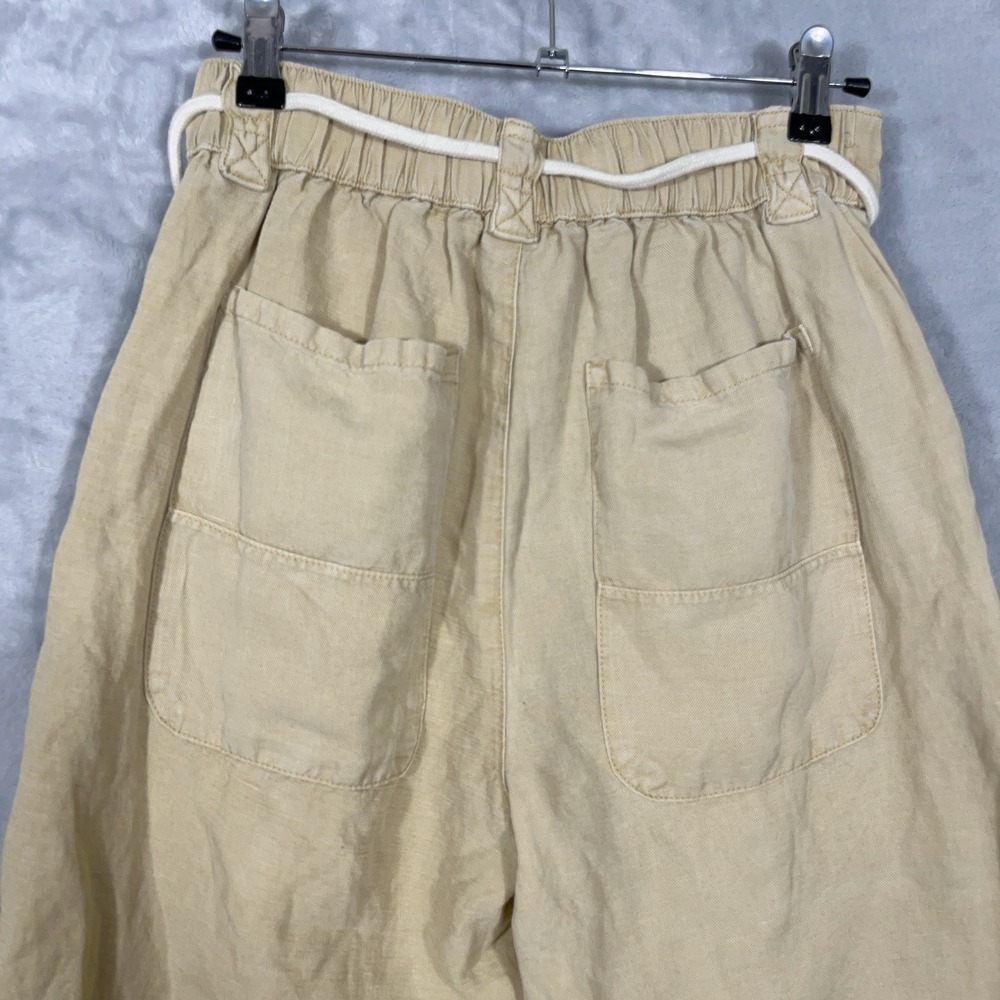 Joie Women Utility Pants 2 Citronelle Faded Wash Retro Wide Leg Linen Blend - Picture 7 of 10
